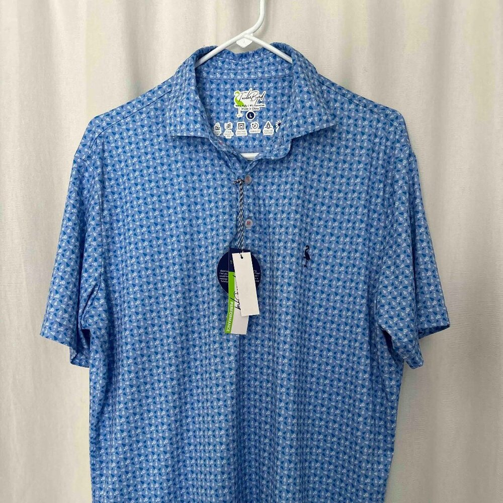 Tailor Byrd Badminton Print Performance Polo